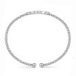 14K White Gold Bujukan Hexagon Cluster Diamond Bangle Online Sale