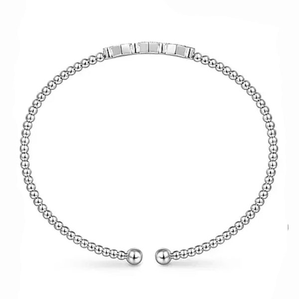 14K White Gold Bujukan Hexagon Cluster Diamond Bangle Online Sale