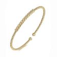 14K Yellow Gold Bujukan Bead Diamond Bangle For Cheap